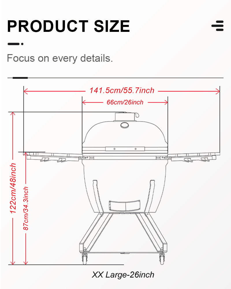 Badia Kamado Grill XX-Large 26 Inch