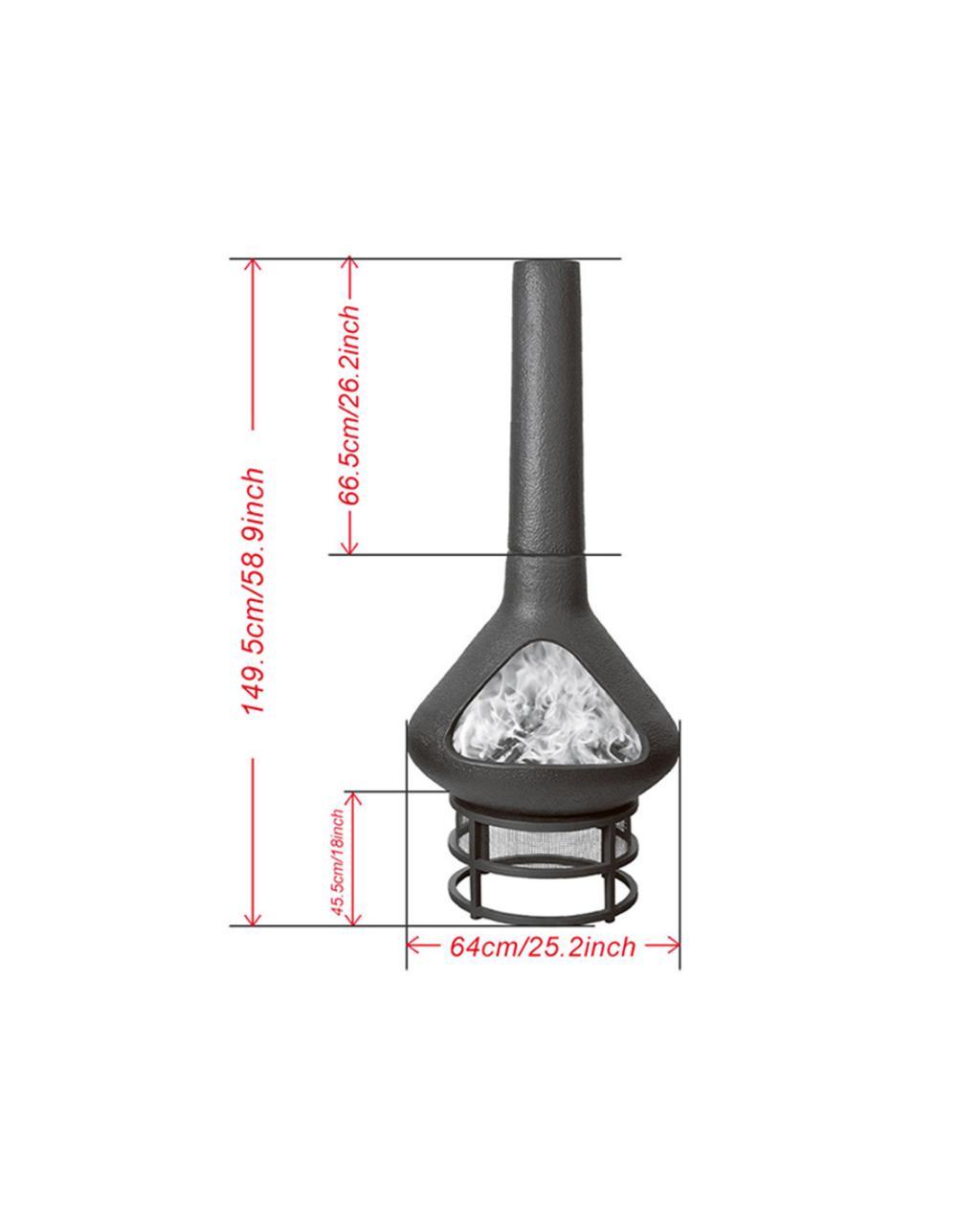 Ceramic Outdoor Chiminea Fire Pit | Garden Fireplace